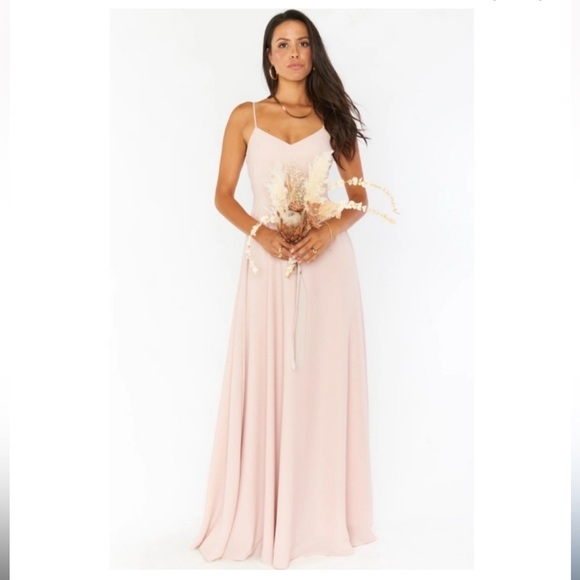 Show Me Your Mumu Faith Cowl Maxi Dress Dusty Blush Crisp Size XS NWT Bridesmaid - Picture 2 of 6